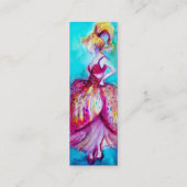 JUNG MÄDCHEN SCHÖNHEIT FASHION Blau grüne Glitzern Mini Visitenkarte (Rückseite)