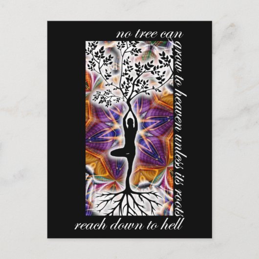Jung Motivierend Quote Tree Roots Heaven Mandala Postkarte (Vorderseite)