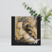 JUNG PRINCESS SWEET 16-PARTY-Monogramm Einladung (Stehend Vorderseite)