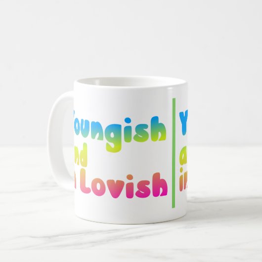 Jung und in der Liebe, oder jung und lieblich Kaffeetasse (Vorderseite Links)