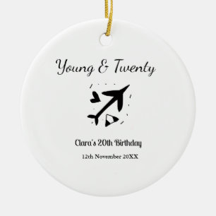 Jung und zwanzig Abenteuer Alles Gute zum Geburtst Keramik Ornament