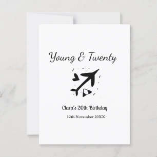 Jung und zwanzig Abenteuer Alles Gute zum Geburtst Postkarte