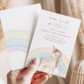 Jung, wild & drei Einhörner Regenbogen 3. Geburtst Einladung