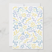 Jung, Wild & Drei Konfetti-Ballon 3. Geburtstag Einladung (Rückseite)