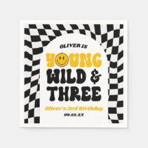 Jung, Wild & Drei Retro Dritte 3. Geburtstagsfeier