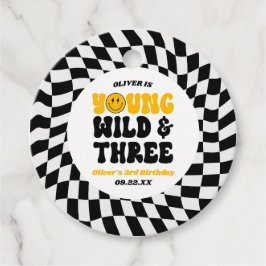 Jung, Wild & Three Retro Dritte 3. Geburtstagsfeie Geschenkanhänger