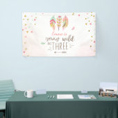 Jung wild und drei Geburtstage Banner Pink Girl (Messeveranstaltung)