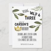 Jung wild und drei Geburtstage Einladung (Vorderseite)