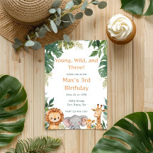 Jung, Wild und Drei Safari Dschungel Geburtstag