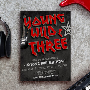 Jung, Wild und Three Rock Einladung