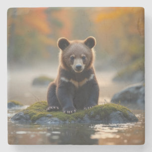 Jungbär im Herbst Steinuntersetzer