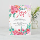 Jungbäuerinnen und Rose zum Geburtstag Einladung (Stehend Vorderseite)