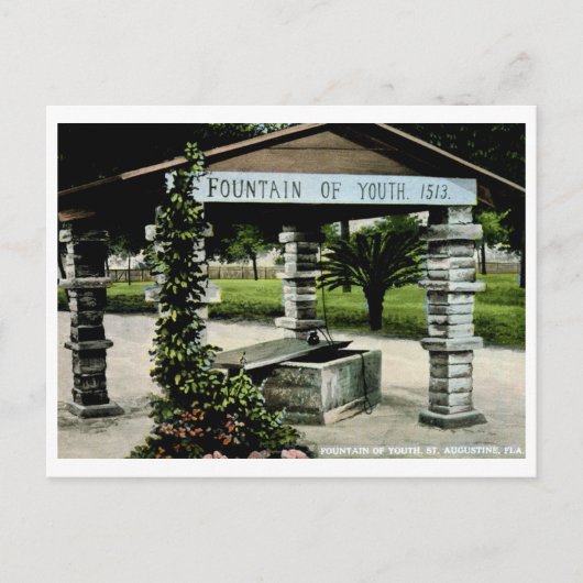 Jungbrunnen, St. Augustine, FL Vintag Postkarte (Vorderseite)