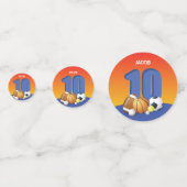 Junge 10. Geburtstag Sportbälle Konfetti (Rückseiten)