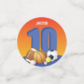 Junge 10. Geburtstag Sportbälle Konfetti (Klein Vorderseite)