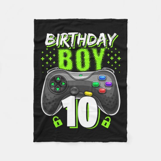 Junge 10 Video Game Controller Gamer 10. Geburtsta Fleecedecke (Vorderseite)