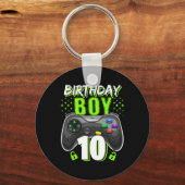 Junge 10 Video Game Controller Gamer 10. Geburtsta Schlüsselanhänger (Vorderseite)