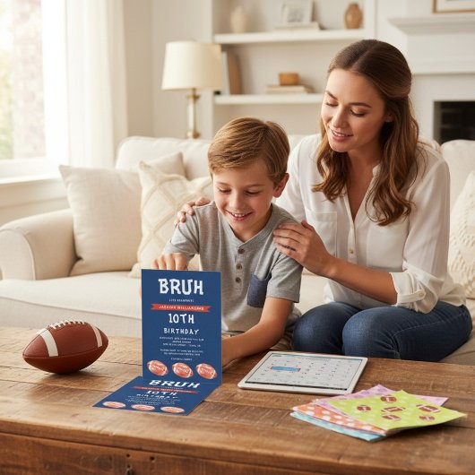 Junge 10th Birthday Invitation, moderne Slang bruh Einladung