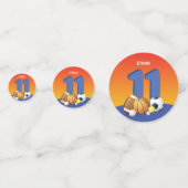 Junge 11. Geburtstag Sportbälle Konfetti (Vorderseiten)