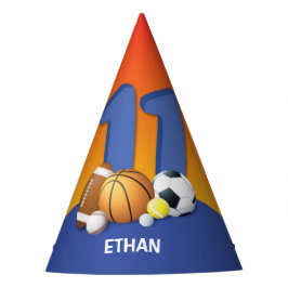 Junge 11. Geburtstag Sportbälle Partyhütchen