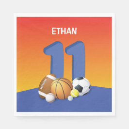 Junge 11. Geburtstag Sportbälle Serviette