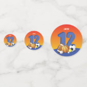 Junge 12. Geburtstag Sportbälle Konfetti (Rückseiten)