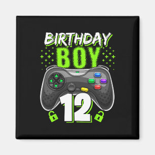 Junge 12 Videospiel-Controller Gamer 12. Geburtsta Magnet