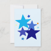 Junge 1. BIRTHDAY Cool Light Blue Stars Einladung (Rückseite)
