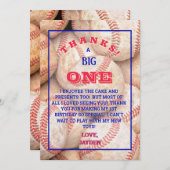 Junge 1. Geburtstag Baseball Dankeskarte (Vorne/Hinten)