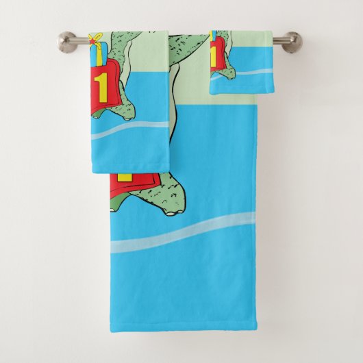 Junge, 1. Geburtstag Dinosaurier Badhandtuch Set (Insitu)