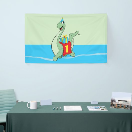 Junge, 1. Geburtstag Dinosaurier Banner (Messeveranstaltung)