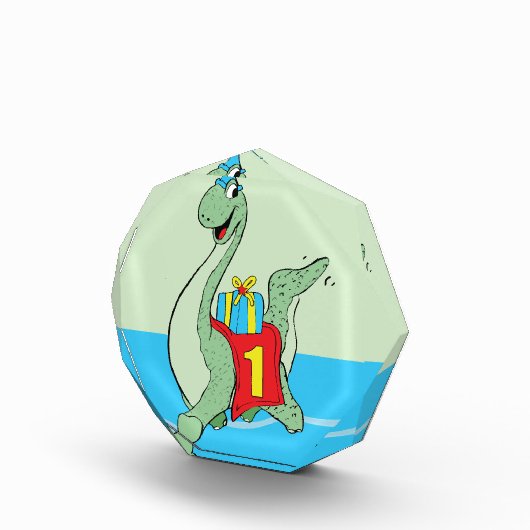 Junge, 1. Geburtstag Dinosaurier Fotoblock (Rechts)