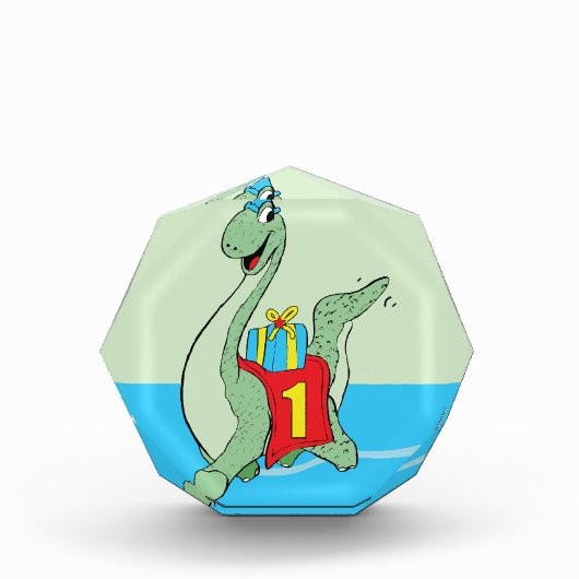 Junge, 1. Geburtstag Dinosaurier Fotoblock (Vorderseite)