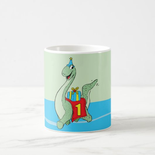 Junge, 1. Geburtstag Dinosaurier Kaffeetasse (Mittel)