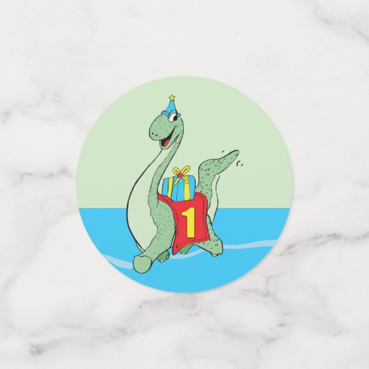 Junge, 1. Geburtstag Dinosaurier Konfetti (Klein Vorderseite)