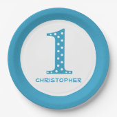 Junge 1. Geburtstag Pappteller (Vorderseite)