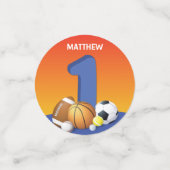 Junge 1. Geburtstag Sportbälle Konfetti (Klein Vorderseite)