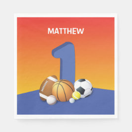 Junge 1. Geburtstag Sportbälle Serviette