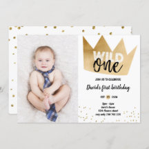 Junge 1. Geburtstag WILD ONE Gold Foil Crown Foto