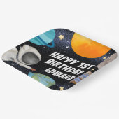 Junge 1. Happy Birthday Planets Space Pappteller (Gewinkelt)