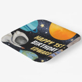 Junge 1. Happy Birthday Planets Space Pappteller (Gewinkelt)