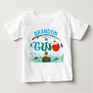 Junge 2. Geburtstag Angeln kleine Fischer Thema Baby T-shirt