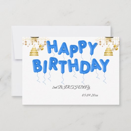 Junge 2. Geburtstag Dankeschön Karte (Vorderseite)