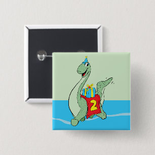 Junge, 2. Geburtstag Dinosaurier Button