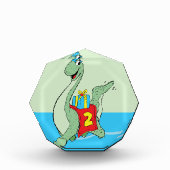 Junge, 2. Geburtstag Dinosaurier Fotoblock (Vorderseite)