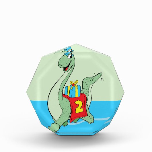 Junge, 2. Geburtstag Dinosaurier Fotoblock (Vorderseite)