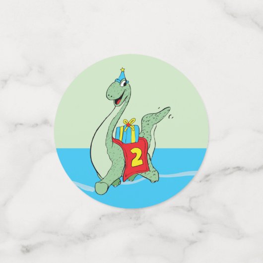 Junge, 2. Geburtstag Dinosaurier Konfetti (Klein Vorderseite)