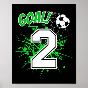 Junge 2 Jahre alt Kinder 2. Fußball-Geburtstag Ll  Poster