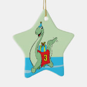 Junge, 3. Geburtstag Dinosaurier Keramik Ornament (Rechts)