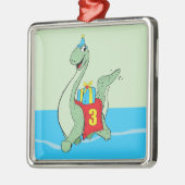 Junge, 3. Geburtstag Dinosaurier Ornament Aus Metall (Links)